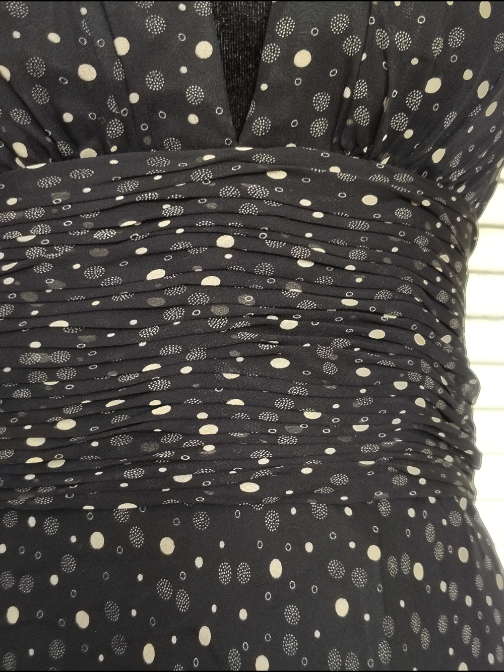 White House Black Market Black Polka Dot Silk Midi Dress Size 2 – Like New - Picture 2 of 16